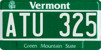 VT license plate ATU325