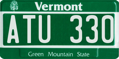 VT license plate ATU330