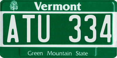 VT license plate ATU334