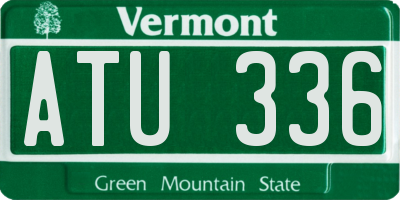 VT license plate ATU336