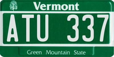 VT license plate ATU337
