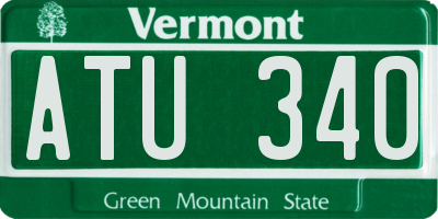 VT license plate ATU340