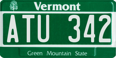 VT license plate ATU342