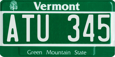 VT license plate ATU345