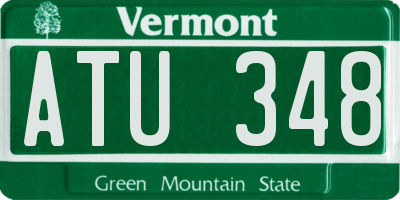 VT license plate ATU348