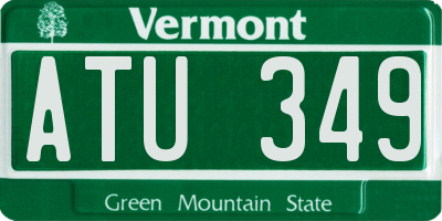 VT license plate ATU349
