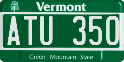 VT license plate ATU350