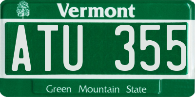VT license plate ATU355