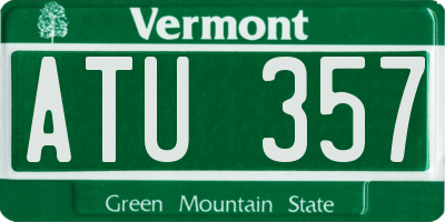 VT license plate ATU357