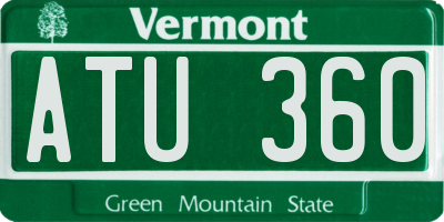 VT license plate ATU360