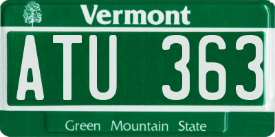 VT license plate ATU363