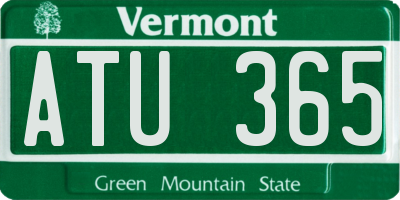 VT license plate ATU365