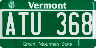 VT license plate ATU368