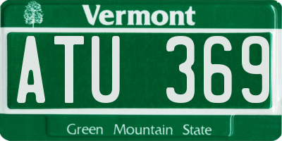 VT license plate ATU369