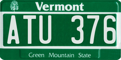 VT license plate ATU376