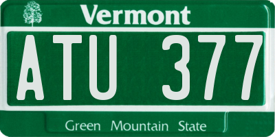 VT license plate ATU377