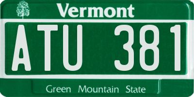 VT license plate ATU381