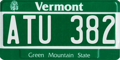 VT license plate ATU382