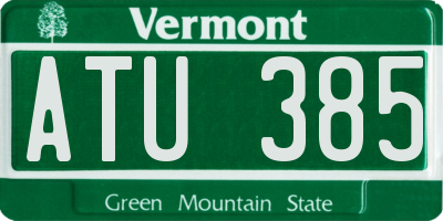 VT license plate ATU385