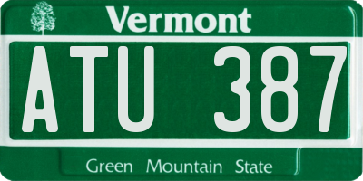 VT license plate ATU387