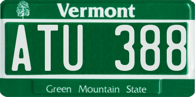 VT license plate ATU388