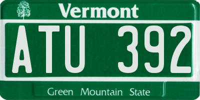 VT license plate ATU392