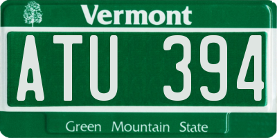 VT license plate ATU394