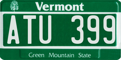 VT license plate ATU399