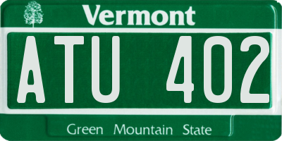 VT license plate ATU402