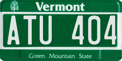 VT license plate ATU404