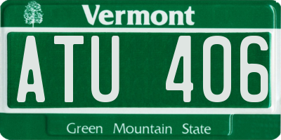 VT license plate ATU406