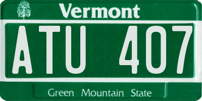 VT license plate ATU407