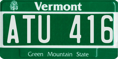 VT license plate ATU416