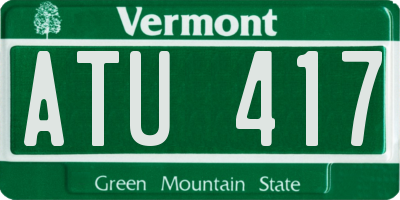 VT license plate ATU417