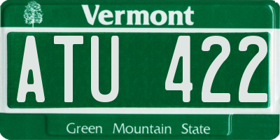 VT license plate ATU422