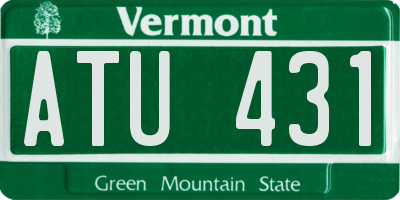 VT license plate ATU431