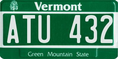 VT license plate ATU432