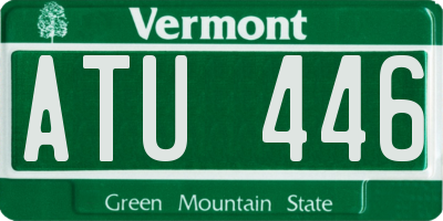 VT license plate ATU446