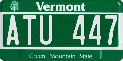 VT license plate ATU447
