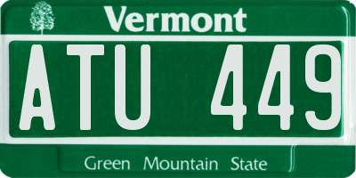 VT license plate ATU449