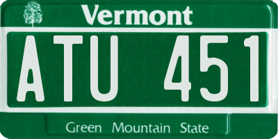 VT license plate ATU451