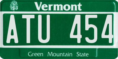 VT license plate ATU454