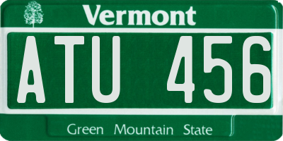 VT license plate ATU456