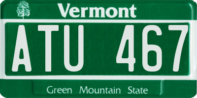 VT license plate ATU467