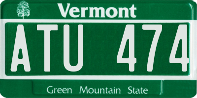VT license plate ATU474