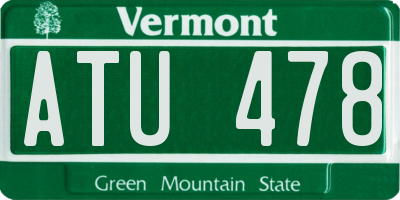 VT license plate ATU478