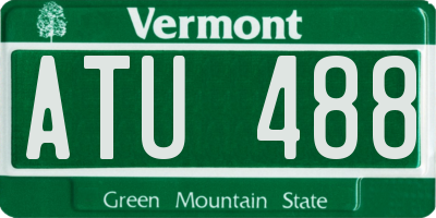 VT license plate ATU488
