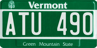 VT license plate ATU490
