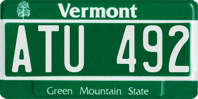 VT license plate ATU492