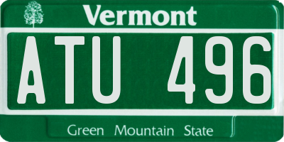 VT license plate ATU496